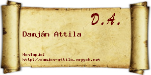 Damján Attila névjegykártya